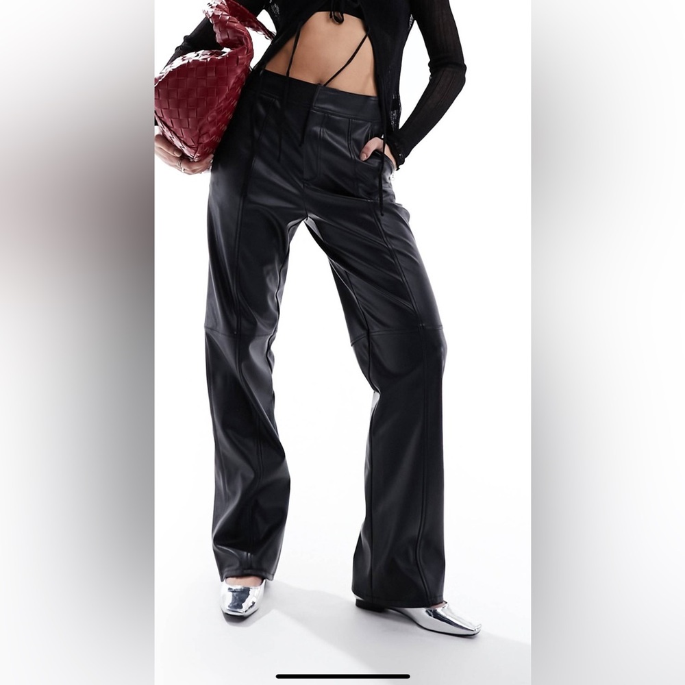 Asos Leather Straight Leg Pants